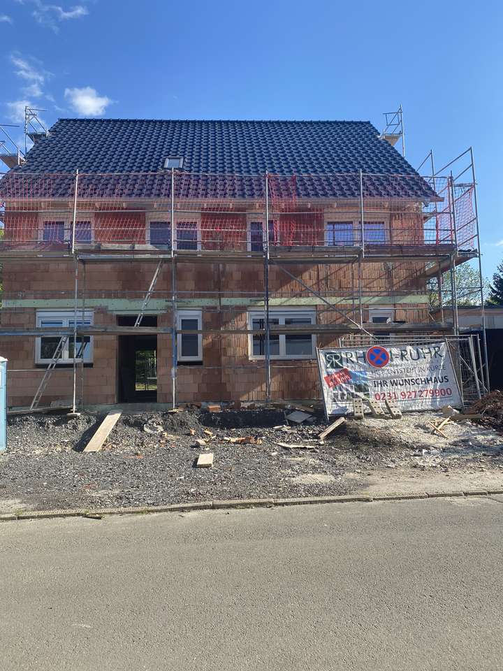 Haus Frontansicht Rohbau 2