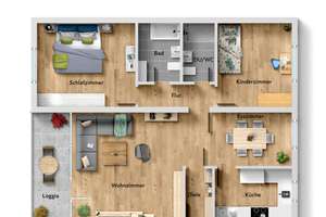 Helle 3-Zimmer-Wohnung mit Einbauküche und Einzelgarage in Bonn-Oberkassel – Die vollständige Adresse der Immobilie erhältst du vom Anbieter., 53227 Oberkassel, Bonn – Vorschaubild 3
