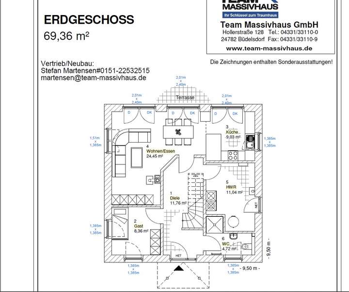 Entwurfsplanung Grundriss EG