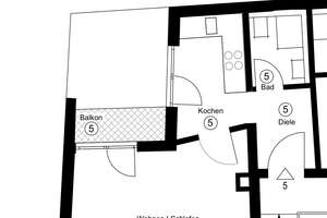 +++ Bestlage Innenstadt - 1,5 Zimmer mit hellem Balkon - Einbauküche - ohne Makler +++ – Dominikanergasse 22, 86150 Lechviertel, östl. Ulrichsviertel, Augsburg – Vorschaubild 4
