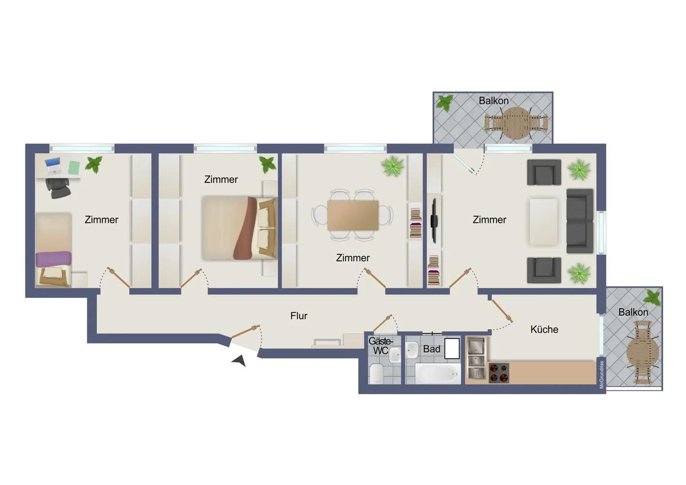 4-Zimmer EG-Wohnung im Herzen von Karlsruhe – auch ideal für eine WG!, Karlsruhe – Bild 4