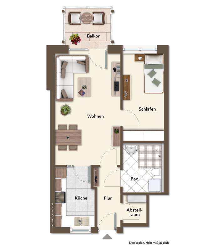 Grundriss Zweizimmerwohnung