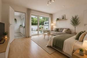 FREI: Charmante 1-ZKB-EG-Wohnung mit wunderbarer Terrasse, ruhige Lage, München, Pasing-Obermenzing – Die vollständige Adresse der Immobilie erhältst du vom Anbieter., 81245 Obermenzing, München – Vorschaubild 1
