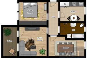 Aufwachen mit Kaffeeduft - Moderne 3-Raum Wohnung mit Tageslichtbad und Balkon! – Hafenstr. 11, 39106 Alte Neustadt, Magdeburg – Vorschaubild 2