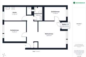 Renoviert & einzugsbereit: Parkett, Balkon, TG-Stellplatz, Bad & Fenster von 2018 – Die vollständige Adresse der Immobilie erhältst du vom Anbieter., 47057 Neudorf-Nord, Duisburg – Vorschaubild 12