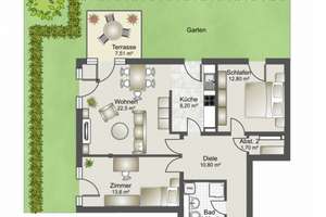 Exklusive wunderschöne 3-Zimmer 80m² Wohnung mit traumhaftem Süd-West Garten (opt. TG mit Wallbox) – Finkenau 8e, 22081 Uhlenhorst, Hamburg – Vorschaubild 2