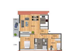 Erstbezug: 3-Zimmer Wohnung mit Wohlfühlcharakter – Die vollständige Adresse der Immobilie erhältst du vom Anbieter., 76131 Rintheim, Karlsruhe – Vorschaubild 3