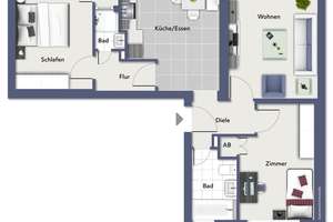 Bezugsfreie 3 Zimmerwohnung mit zwei Bädern in Weidenpesch! – Die vollständige Adresse der Immobilie erhältst du vom Anbieter., 50737 Weidenpesch, Köln – Vorschaubild 9