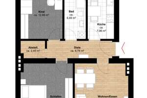 Altbau-Charme in Magdeburg-Stadtfeld Ost: Stilvolle 3-Zimmer-Wohnung mit Balkon – Arndtstraße 49, 39108 Stadtfeld Ost, Magdeburg – Vorschaubild 3
