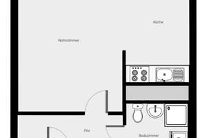 Mit Singleküche***Ab 15.03.2026***Frisch renovierte 1-Zimmer-Wohnung mit Duschbad – Deiwitzweg 6, 4207 Lausen-Grünau, Leipzig – Vorschaubild 13
