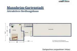 Provisionsfrei - 1 Fam.-Haus / Rohbau zum Selbstausbau mit 448 m² Grundstück – Mannheim – Vorschaubild 2