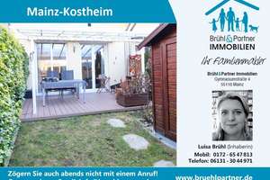 Die eigenen vier Wände mit Garten und Stellplatz - 
Südterrasse und Fernwärme – Die vollständige Adresse der Immobilie erhältst du vom Anbieter., 55246 Mainz-Kostheim, Wiesbaden – Vorschaubild 1