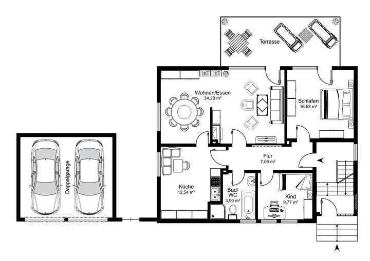 17 Grundriss Whg. EG Modell