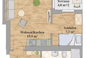 Exklusive Wohnung mit Garten und Einbauküche!  – Die vollständige Adresse der Immobilie erhältst du vom Anbieter., 1219 Leubnitz-Neuostra, Dresden – Vorschaubild 6