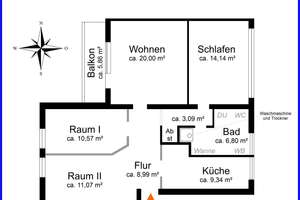 Großzügig. Freundlich. Praktisch. 3- bis 4-Zimmer Eigentumswohnung in Göggingen mit TGSTPL  + Keller – Die vollständige Adresse der Immobilie erhältst du vom Anbieter., 86199 Göggingen-Süd, Augsburg – Vorschaubild 14