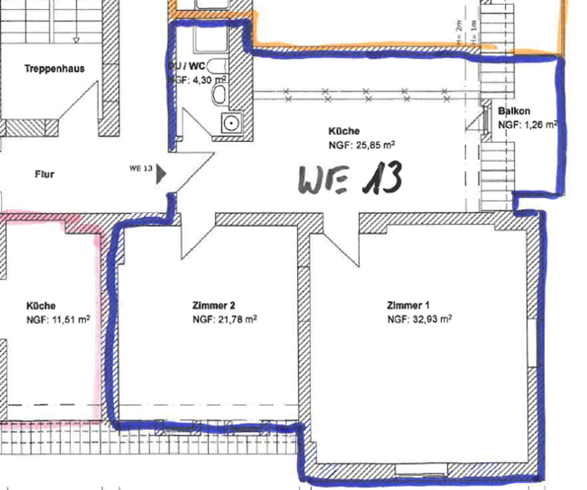 Attraktive 2-Zimmer-DG-Wohnung mit gemütlichem Balkon und modernem Duschbad in Erfurt/Löbervorstadt