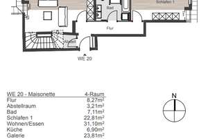 DG-Maisonettewohnung mit eigenem Dachgarten -  Neubauprojekt mit Blick über Leipzig, KfW 40 – Die vollständige Adresse der Immobilie erhältst du vom Anbieter., 4275 Südvorstadt, Leipzig – Vorschaubild 13