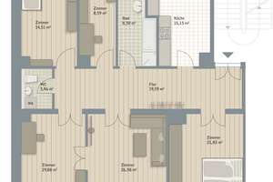 Stilvolle 5-Zimmer-Altbauwohnung mit Süd-West-Balkon – Erstbezug nach Renovierung – Kohlgartenstrasse 24, 4315 Neustadt-Neuschönefeld, Leipzig – Vorschaubild 11