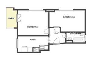 Gepflegte 2-Zimmer-Wohnung mit Balkon und Kellerabteil im Kissingenviertel (aktuell vermietet) – Berlin – Vorschaubild 2