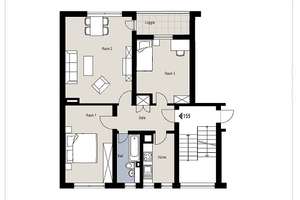 modernisierte 3- Zimmer-Wohnung mit Loggia im ruhigen Krefelder Westen – Kaldenkirchener 11, 47804 Benrad-Süd, Krefeld – Vorschaubild 3