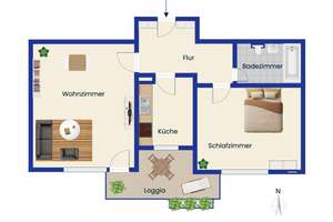 Gepflegte, vermietete 2-Zimmer-Wohnung in begehrter Lage in Regensburg-Kumpfmühl – Die vollständige Adresse der Immobilie erhältst du vom Anbieter., 93051 Großprüfening-Dechbetten-Königswiesen, Regensburg – Vorschaubild 8