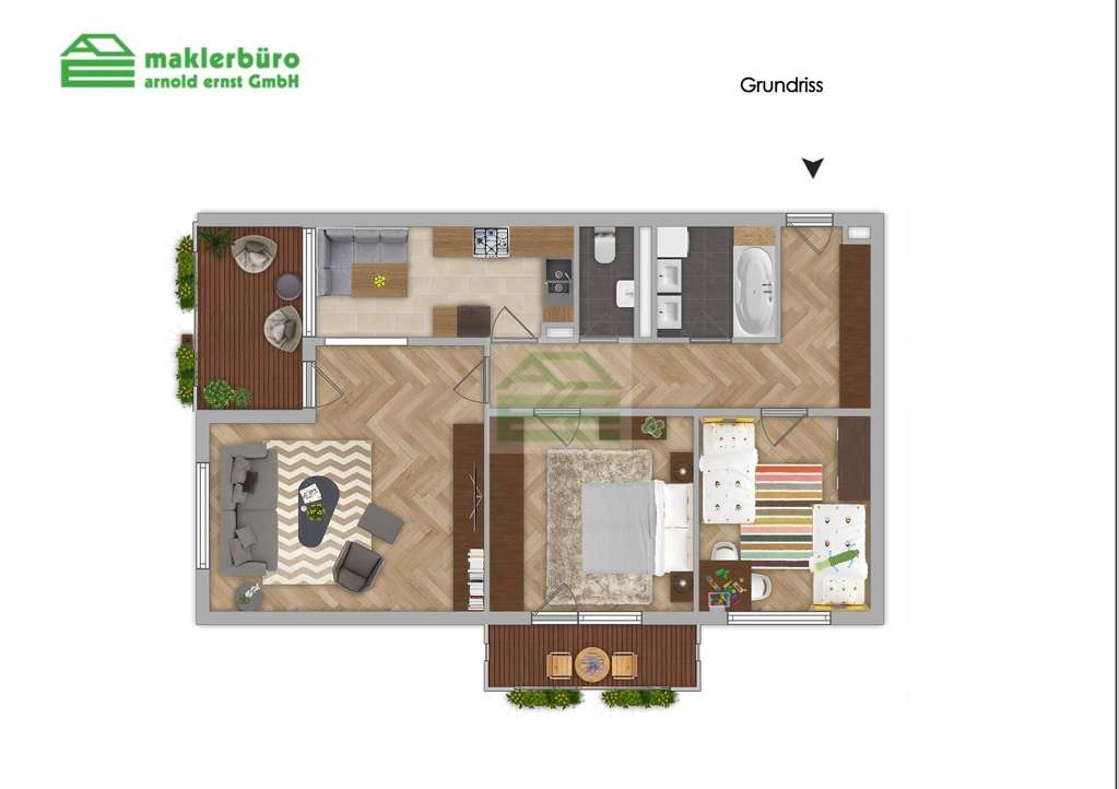 Immobilie in Kehl - 3-Zimmer-Wohnung in Kehl mit Balkon, Garage und Aufzug - sofort bezugsfrei - Bild 0