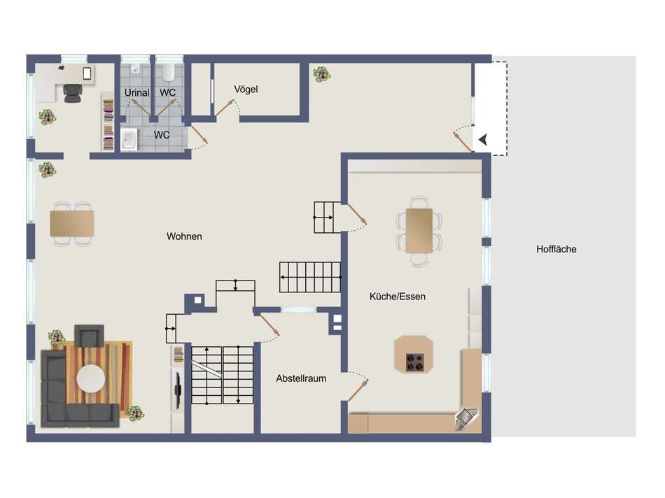 Grundriss EG visualisiert