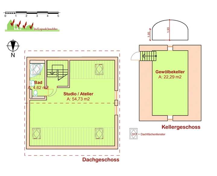 Grundriss DG, KG