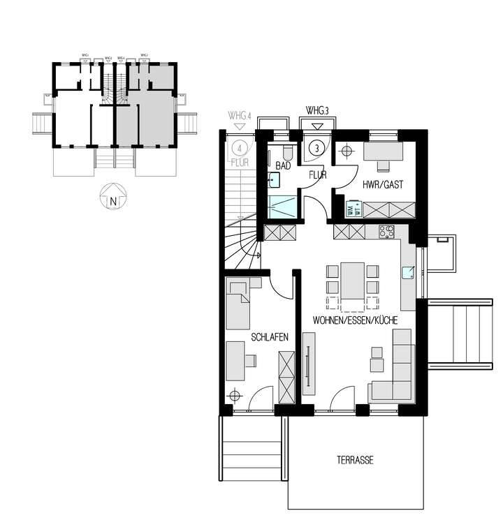 Wohnung 3 - Grundriss EG