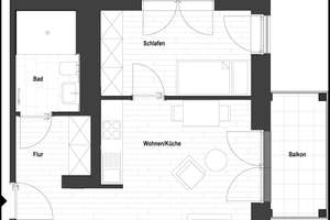 Sanierte 2-Zimmer Wohnung in Flingerns Herzstück (WE 1.21/29/37/45/52/58/64)) | mit EBK und Balkon! – Lindenstraße 95, 40233 Flingern Nord, Düsseldorf – Vorschaubild 2
