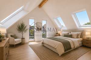 VERMIETUNG: Erstbezug - Traumhafte Dachgeschosswohnung mit Loggia & Balkon in Obermenzing!