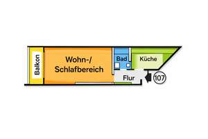 Top renovierte 1-Zi.-Wohnung mit Balkon & EBK - sofort bezugsfrei – Erich-Ollenhauer-Straße 34F, 65187 Biebrich, Wiesbaden – Vorschaubild 12