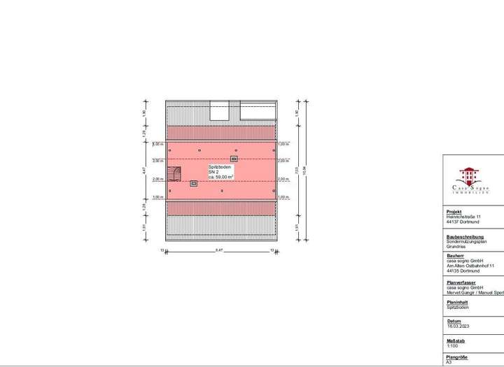 Grundriss Spitzboden 