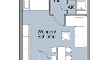 1 Zimmerwohnung mit Balkon – Am Roten Graben 9, 60386 Frankfurt am Main – Vorschaubild 1