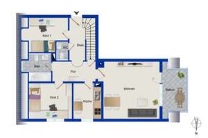 Stilvolle 4-Zimmer-Maisonette mit Galerie und zwei Balkonen in begehrter Lage in Augsburg-Göggingen – Die vollständige Adresse der Immobilie erhältst du vom Anbieter., 86199 Göggingen-Süd, Augsburg – Vorschaubild 20