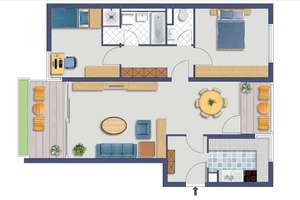 Provisionsfrei: Herrlicher Ausblick: Sonnige 3,5 Zimmer Wohnung mit 2 Balkonen und Garagenplatz – Die vollständige Adresse der Immobilie erhältst du vom Anbieter., 70619 Heumaden, Stuttgart – Vorschaubild 3