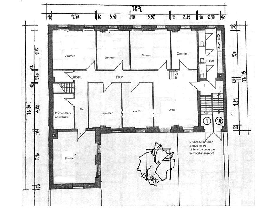 bemasster Grundriss mit Stände