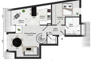 Provisionsfrei - Lichtdurchflutete Maisonettewohnung in gefragter Lage – Die vollständige Adresse der Immobilie erhältst du vom Anbieter., 40476 Derendorf, Düsseldorf – Vorschaubild 22