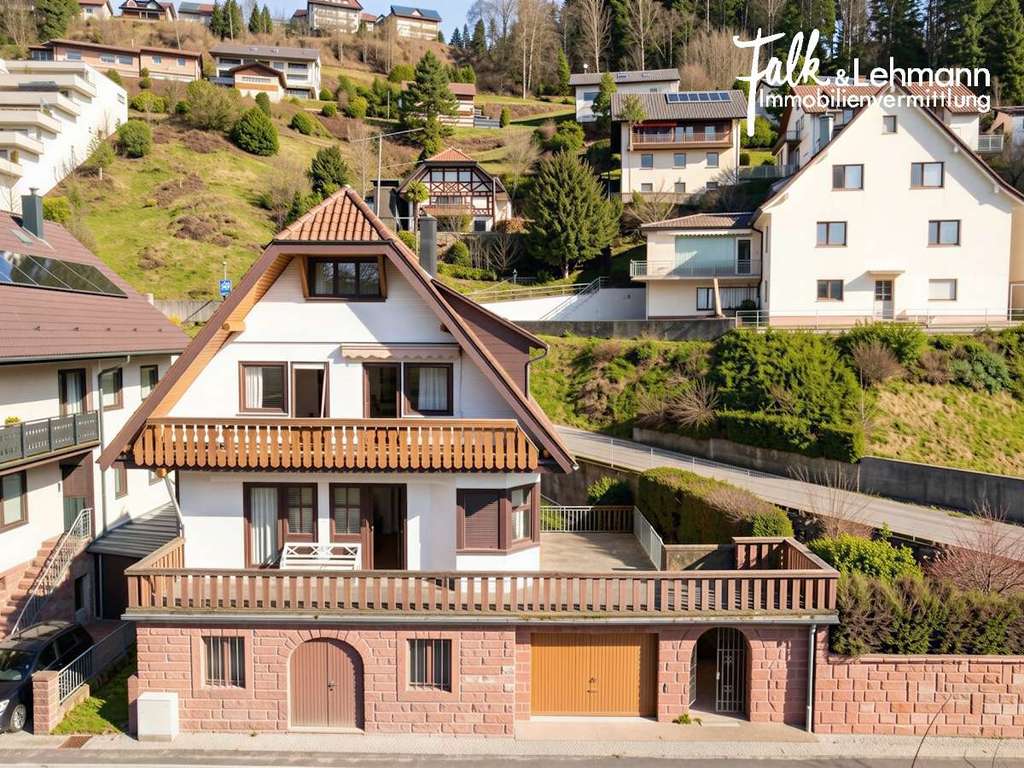 Immobilie in Bad Peterstal-Griesbach - sonniges Wohnhaus für 2 Familien mit Terrasse, Balkon und Fernblick in bevorzugter Schwarzwaldlage - Bild 0