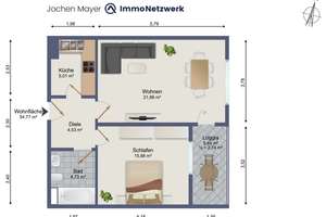 Helle 2‑ZKB‑Wohnung mit Loggia und Weitblick ins Grüne – SB-Dudweiler Nord – Die vollständige Adresse der Immobilie erhältst du vom Anbieter., 66125 Dudweiler (Ortsteil), Saarbrücken – Vorschaubild 16