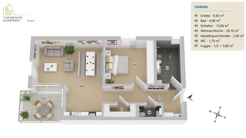 Immobilie in Dorstadt - Moderne 2-Zimmer-Wohnung mit Loggia & hochwertiger Ausstattung - Bild 0
