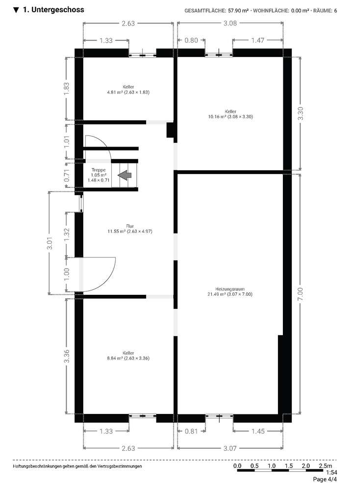 Grundrissplan Kellergeschoss