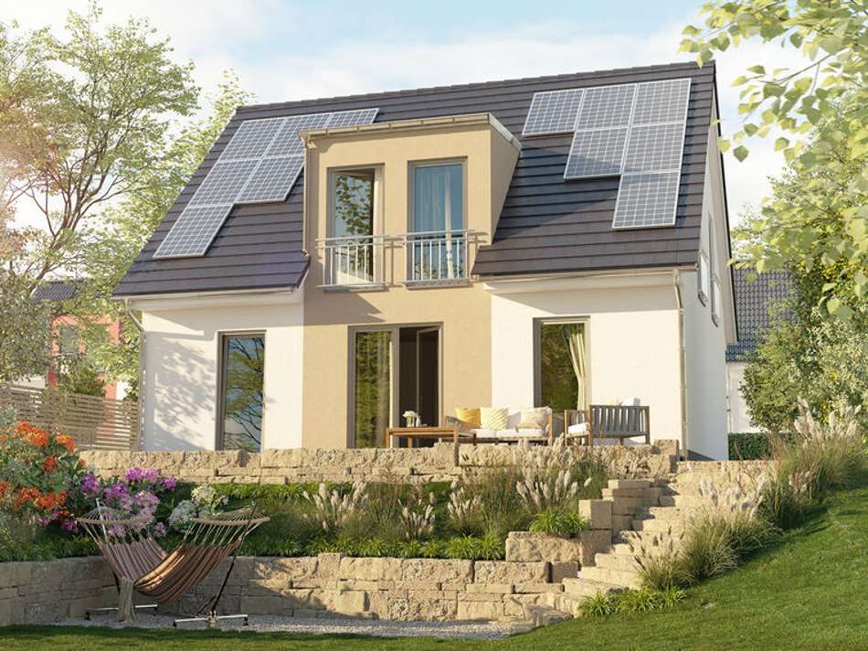 Gartenansicht SW Gaube & PV