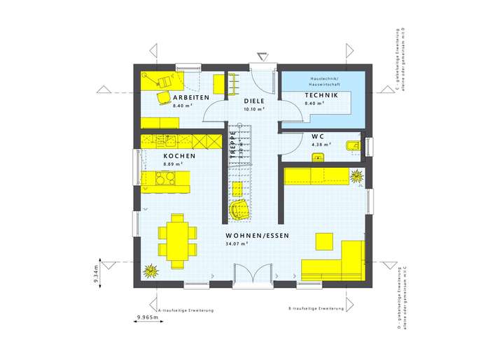 Grundriss Erdgeschoss traufeit