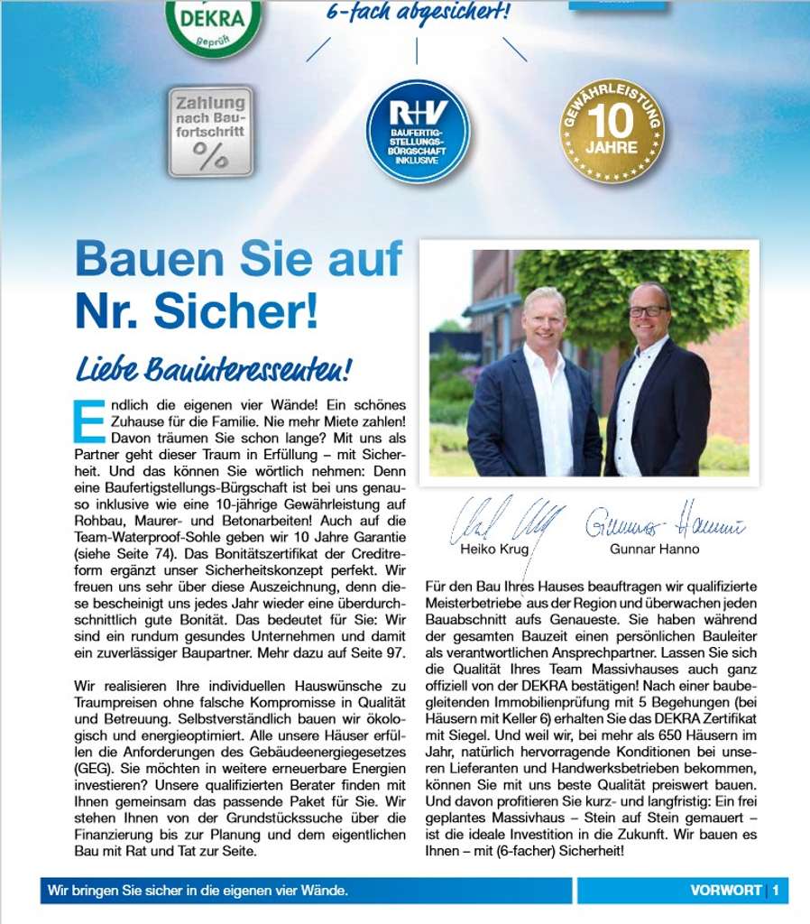 Immobilie in Wohltorf - Exklusive Lage mit TOP-Neubau TEIL 1... TEAM-Massivhaus baut Ihre Villa Toskana in Wohltorf NEU! - Bild 2