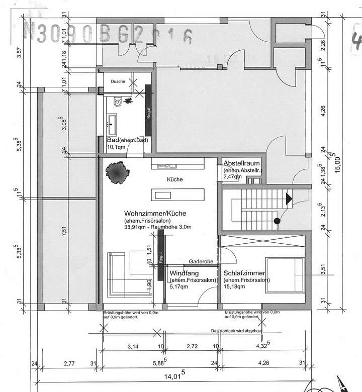 Grundriss EG links, Whg. 1