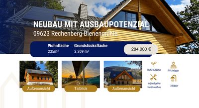 Neubau-Rückzugsort in Holzhau/Erzgebirge – Alleinlage, Talblick & direkter Waldzugang