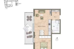  Gepflegte vermietete 2-Zimmer-Wohnung mit sonniger Loggia – Die vollständige Adresse der Immobilie erhältst du vom Anbieter., 81249 Freiham, München – Vorschaubild 2