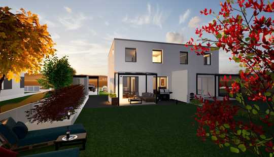 Bild von Neubau: Doppelhaushälfte (Energieeffizienzhaus 55) | 238 m² Garten | Terrasse | Stellplatz