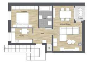 Bielefeld-Senne: Frisch renovierte 2 Zimmer-Wohnung mit Loggia – Die vollständige Adresse der Immobilie erhältst du vom Anbieter., 33659 Senne, Bielefeld – Vorschaubild 8